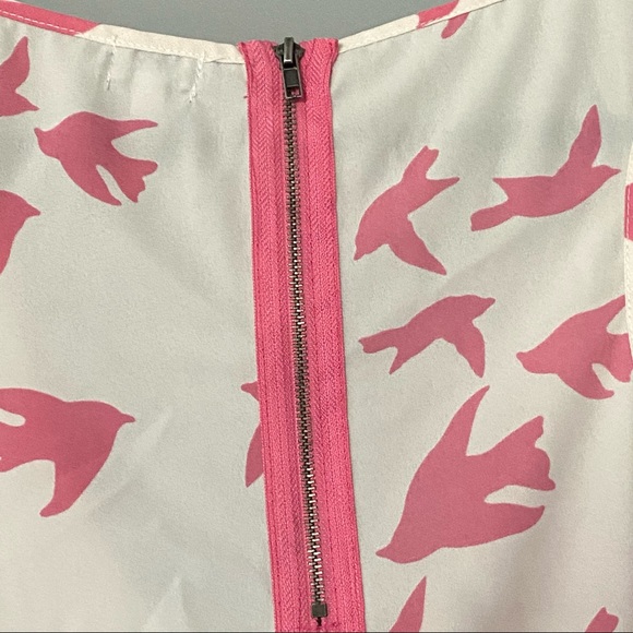 Kismet semi-sheer white with pink flared sleeveless top - Picture 3 of 8